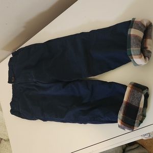 Navy with plaid lined pants